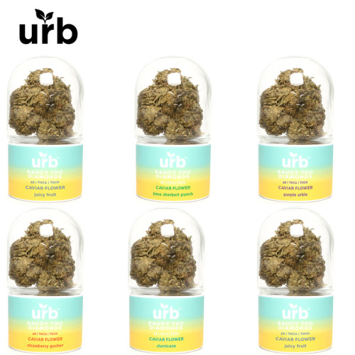 URB SAUCY DIAMONDS DELTA 8 + THC-A + THC CAVIAR FLOWER 7GM/JAR